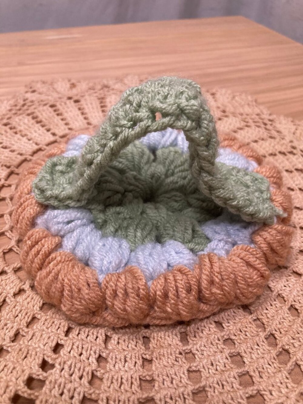 Handmade Crochet Reusable Facial Scrubs Set of 2 Soft Puff Stitch with Handles - Picture 7 of 7